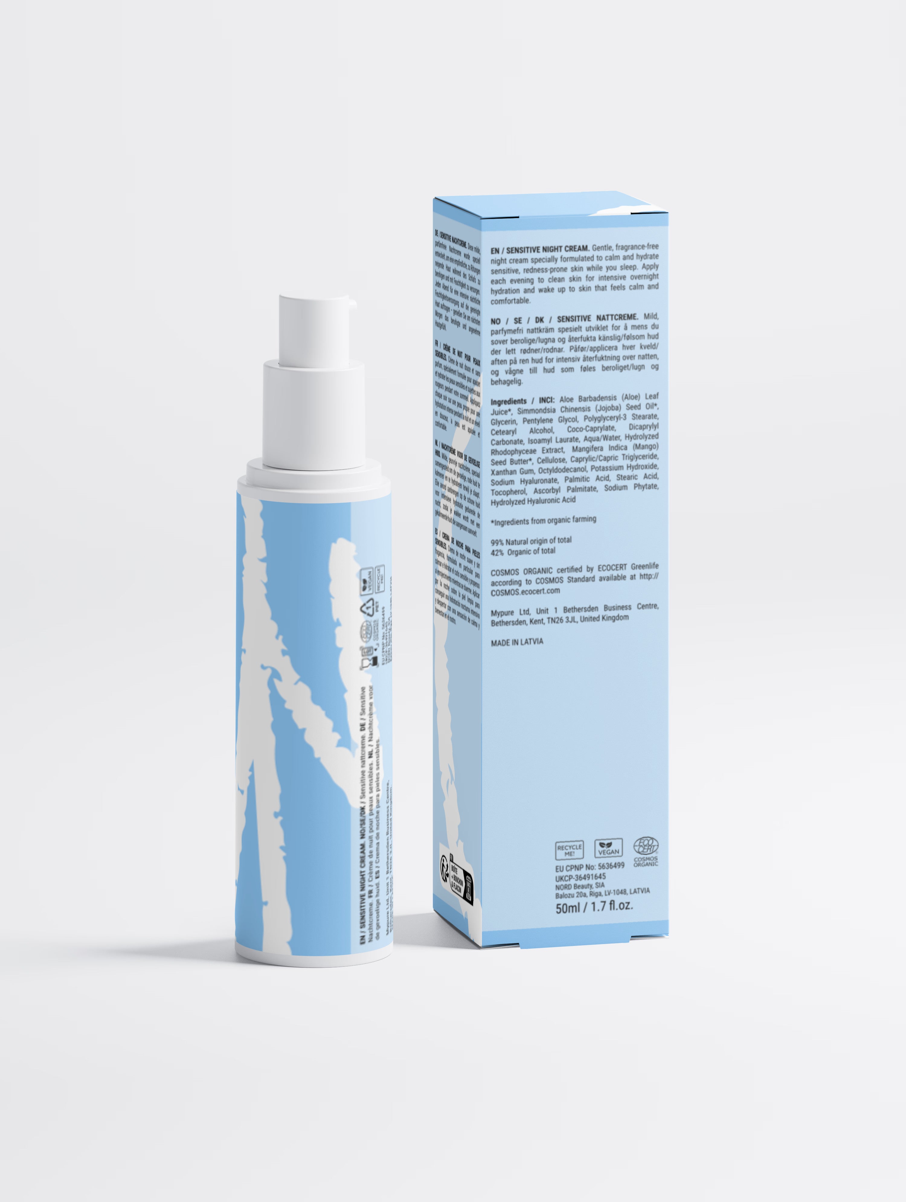 Sensitive Skin Overnight Cream, Fragrance-Free